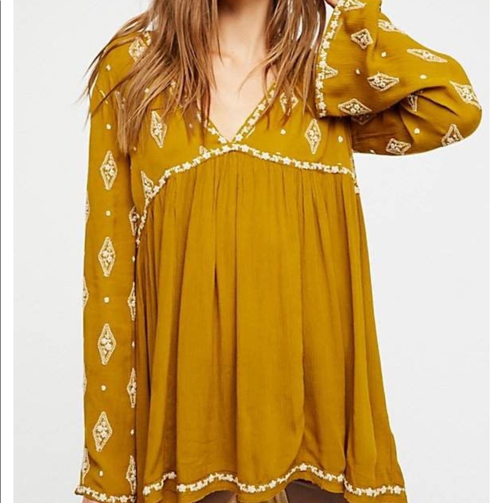 Free People Diamond Embroidered Top